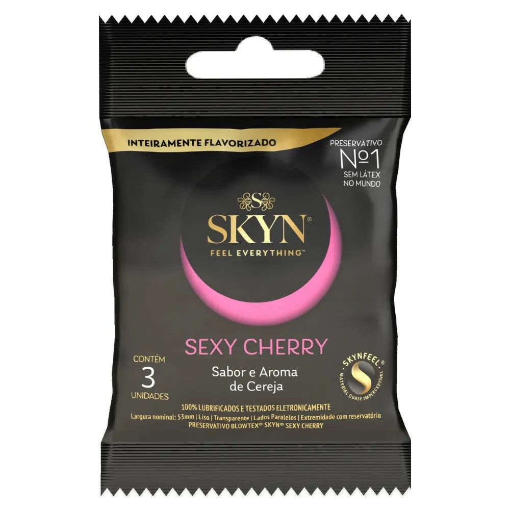 Preservativo Blowtex Skyn Sexy Cherry Com 3 Unidades