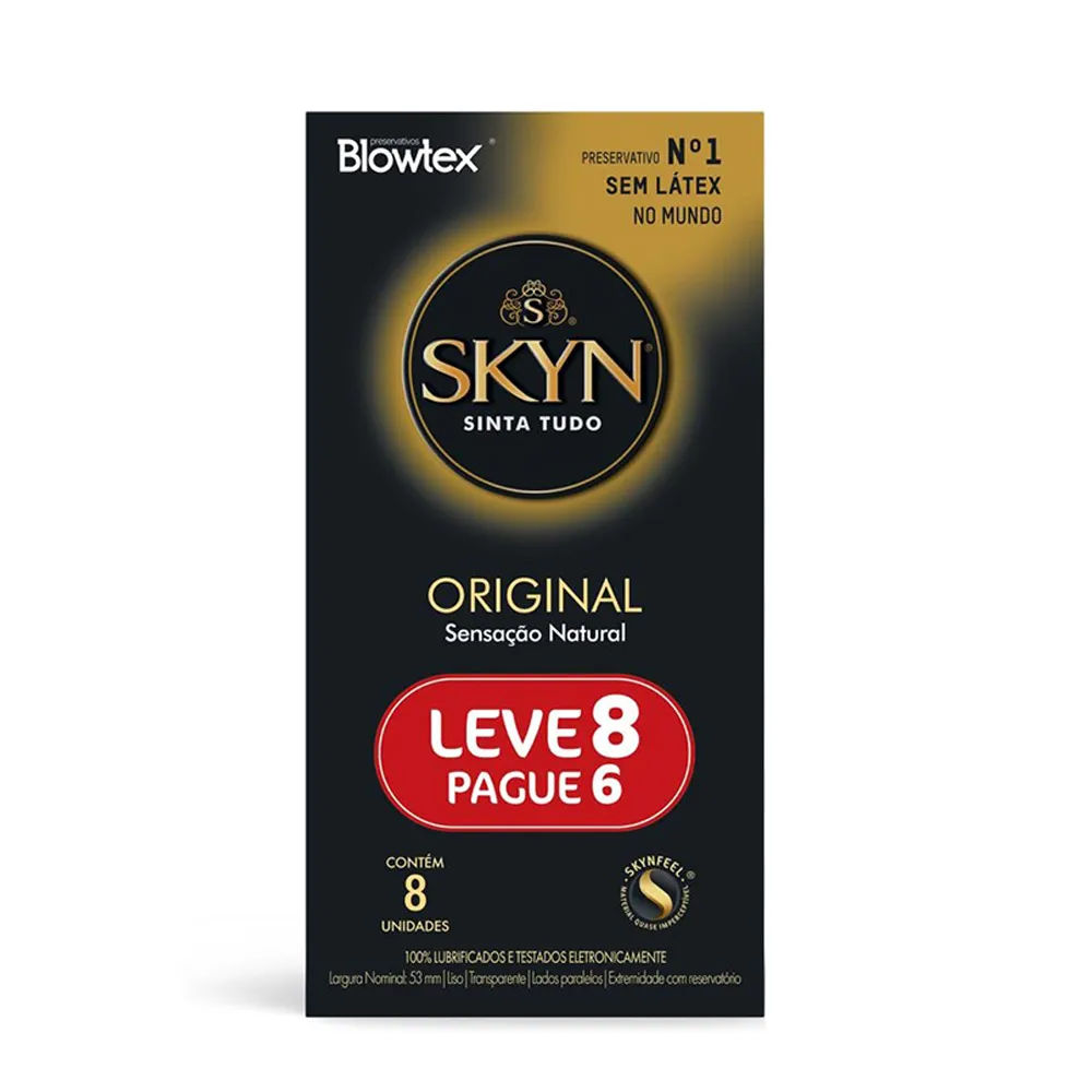 Preservativo Blowtex Skyn Lubrificado Original Sensação Natural 8 Unidades