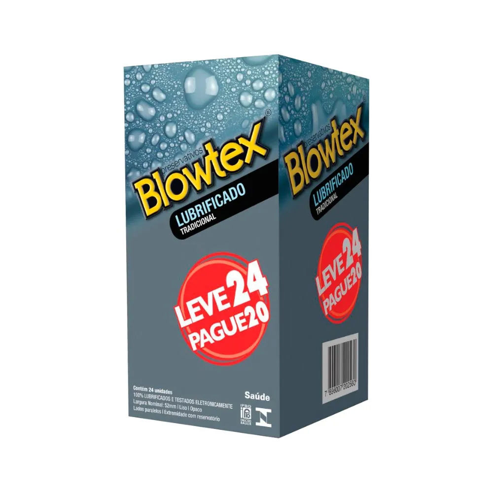 Preservativo Blowtex Leve 24 Pague 20 Lubrificado Tradicional Especial