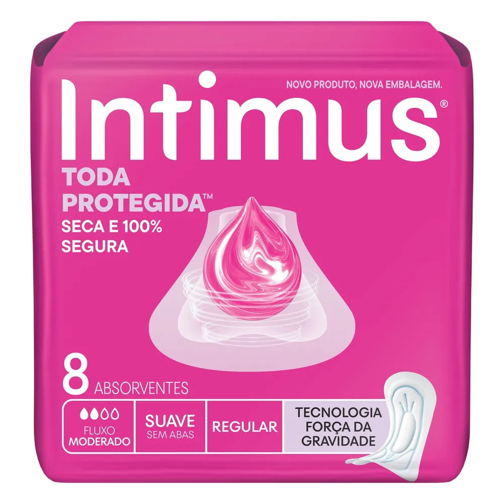Absorvente Intimus Toda Protegida Dia Suave sem Abas 8 Unidades