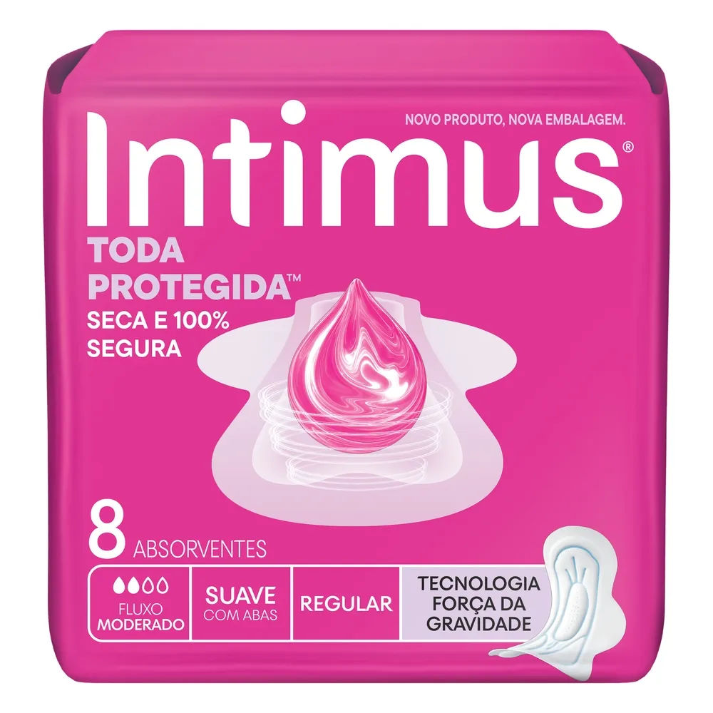 Absorvente Intimus Toda Protegida Com Abas Suave 8 Unidades