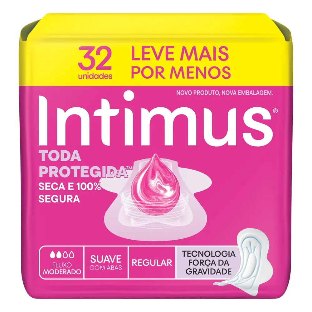 Absorvente Intimus Toda Protegida Dia Suave com Abas 32 Unidades