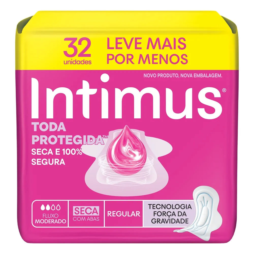Absorvente Intimus Toda Protegida Dia Seca com Abas 32 Unidades