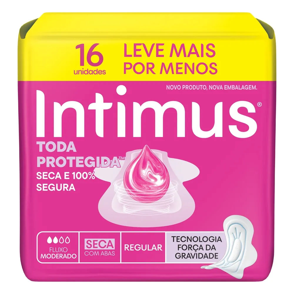 Absorvente Intimus Toda Protegida Dia Seca com Abas 16 Unidades