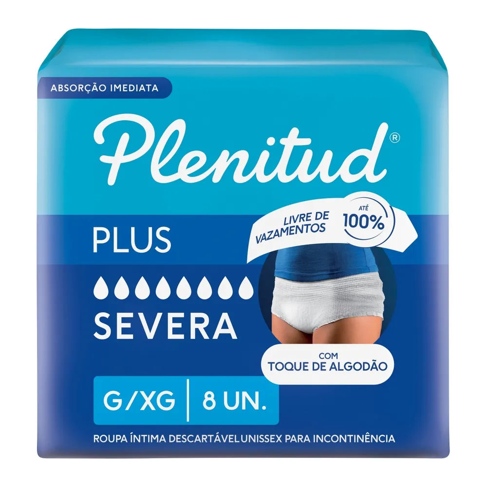 Roupa Íntima Plenitud Plus Para Incontinência G/xg 8 Unidades