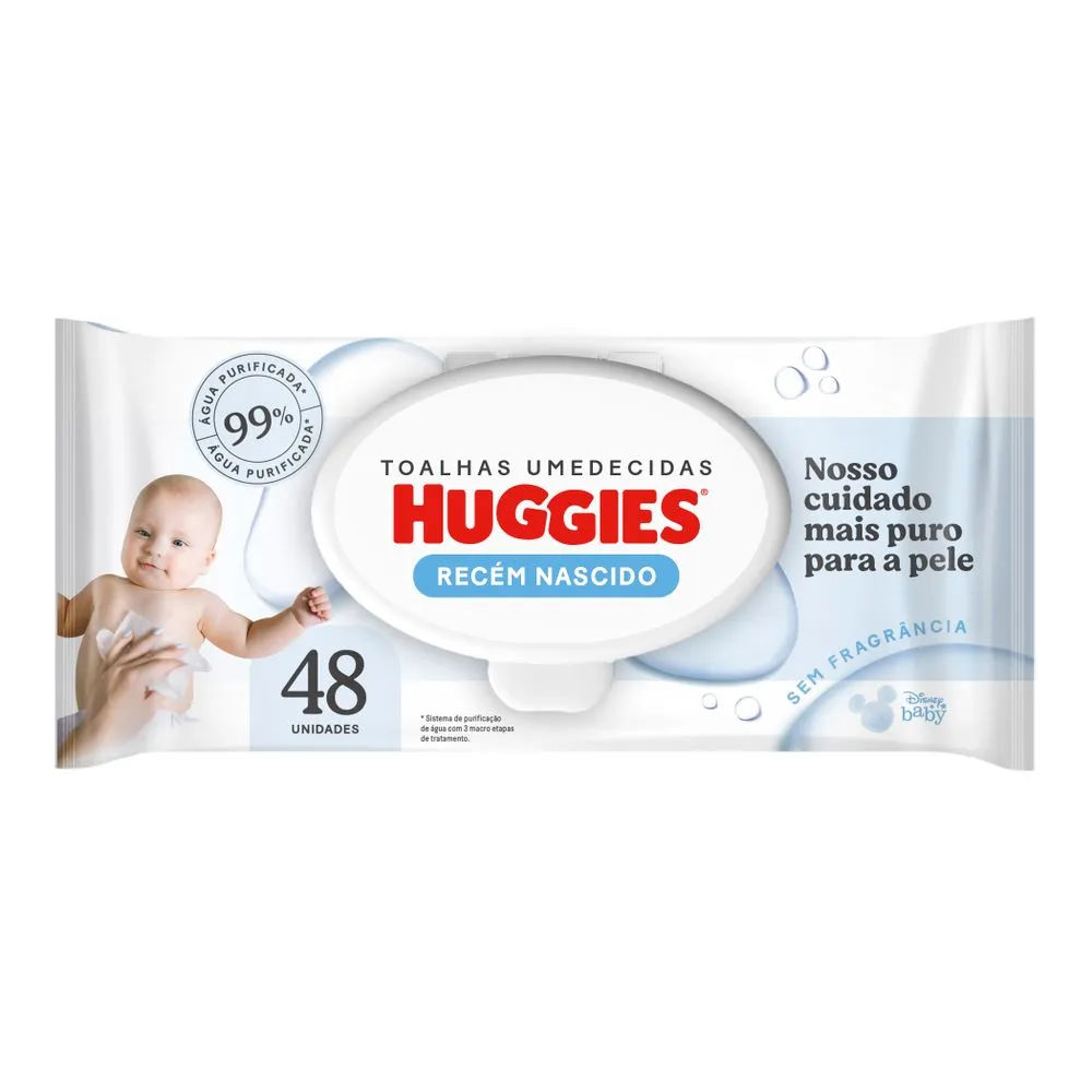 Toalhas Umedecidas Huggies 100 Dias 48 Unidades