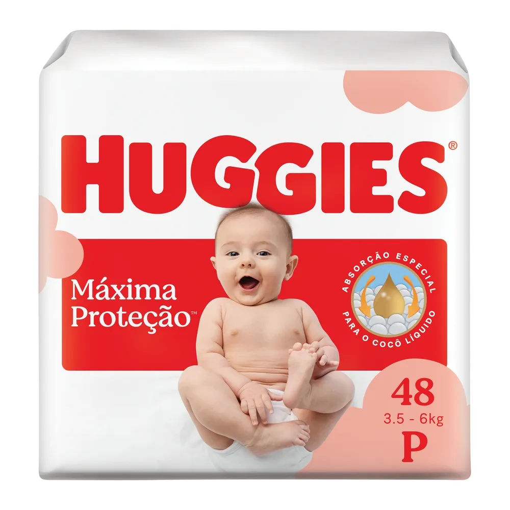 Fralda Huggies Máxima Proteção Mega P 48 Unidades