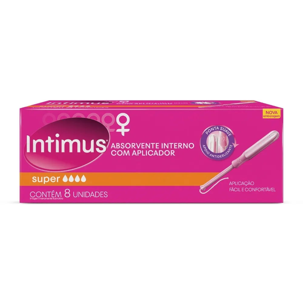 Absorvente Interno Intimus Super Com Aplicador 8 Unidades