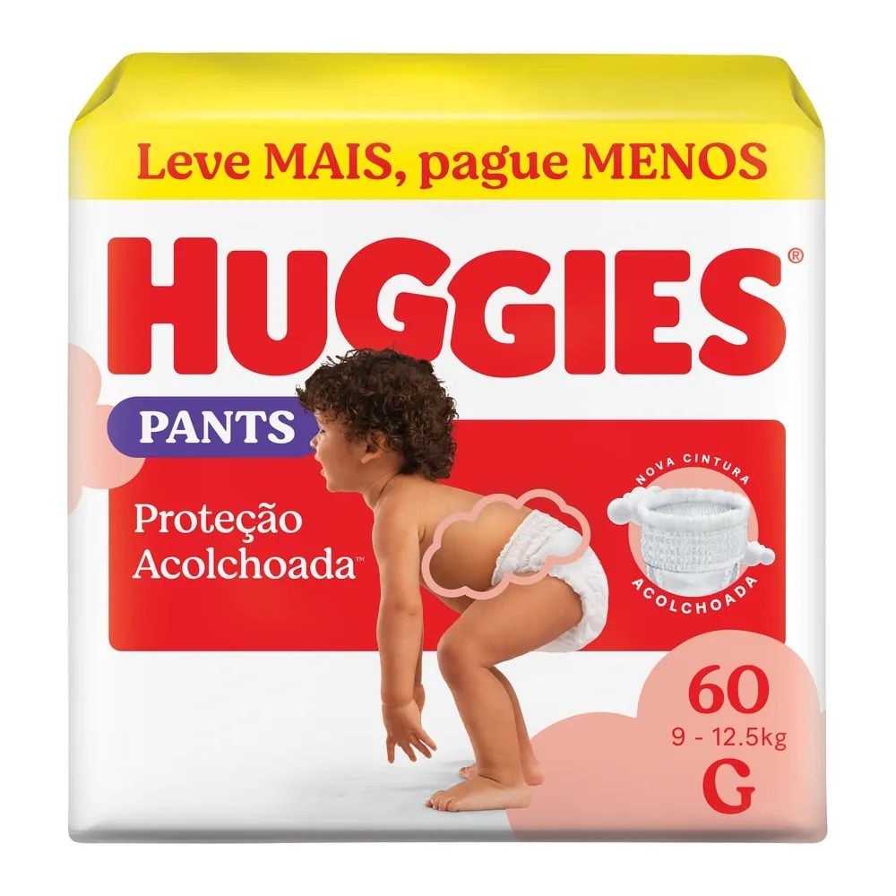 Fralda Huggies G Pants Proteção Acolchoada 60 Unidades
