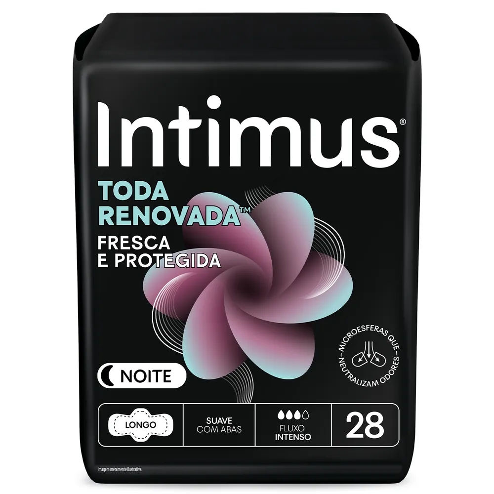 Absorvente Intimus Toda Renovada Noturno Com Abas 28 Unidades