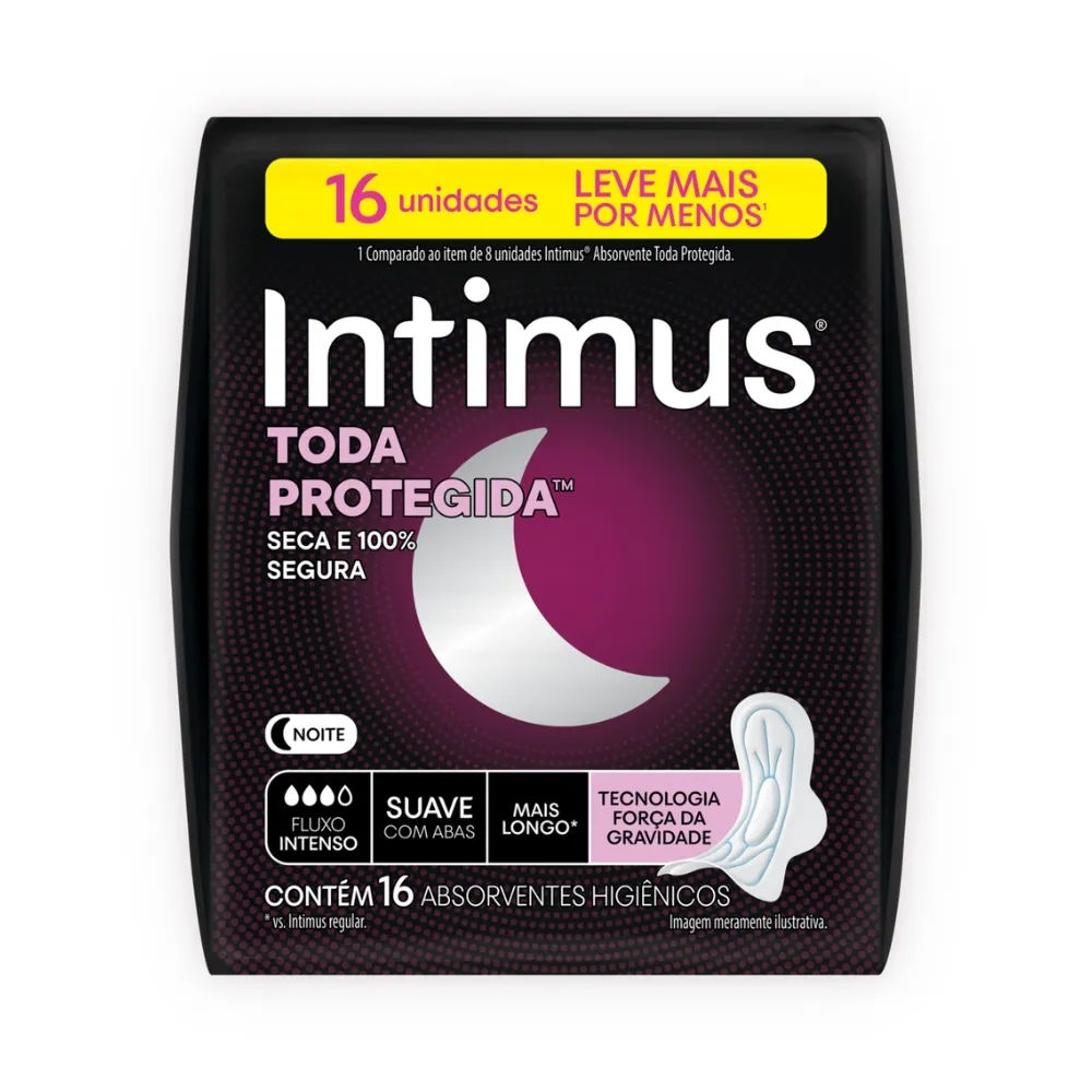 Absorvente Intimus Toda Protegida Suave Com Abas 16 Unidades