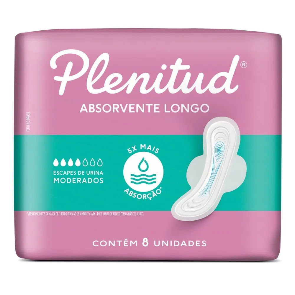 Absorvente Longo Plenitud Femme para Escapes de Urina 8 Unidades