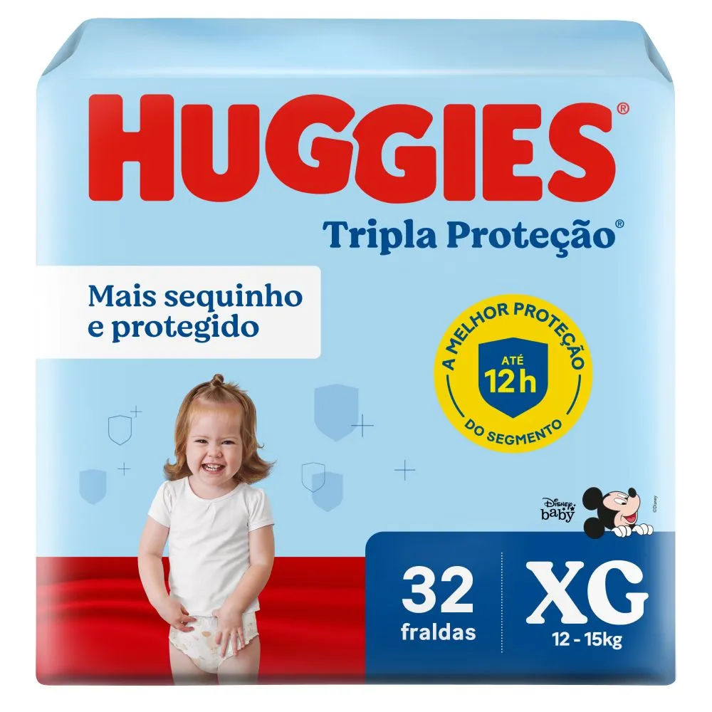 Fralda Huggies Rápida Absorção XG 32 Unidades