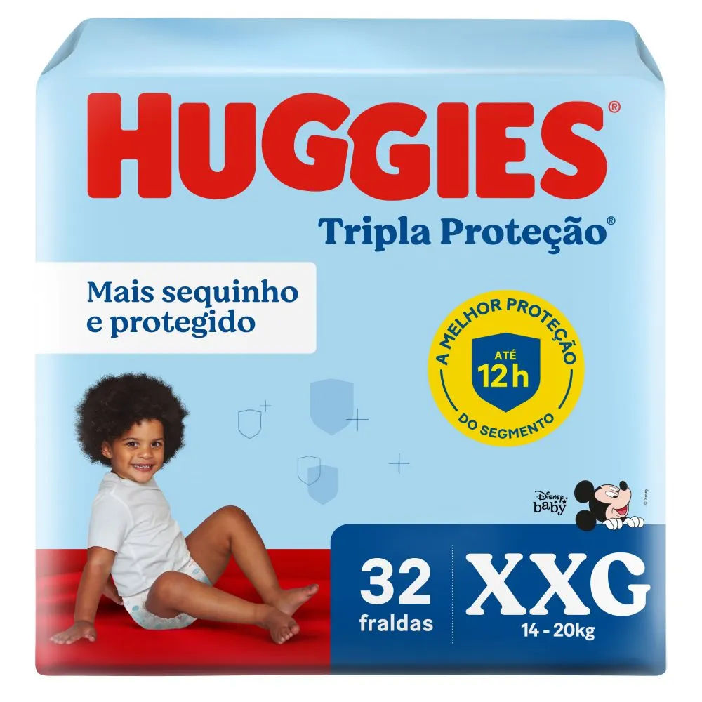 Fralda Huggies Rápida Absorção XXG 32 Unidades