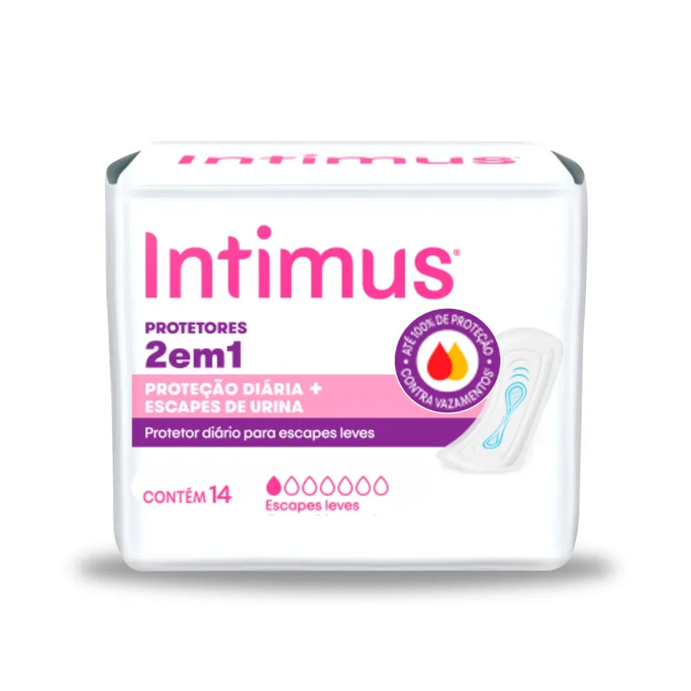 Protetor Diario Intimus 2em1 Com 14 Sem Abas