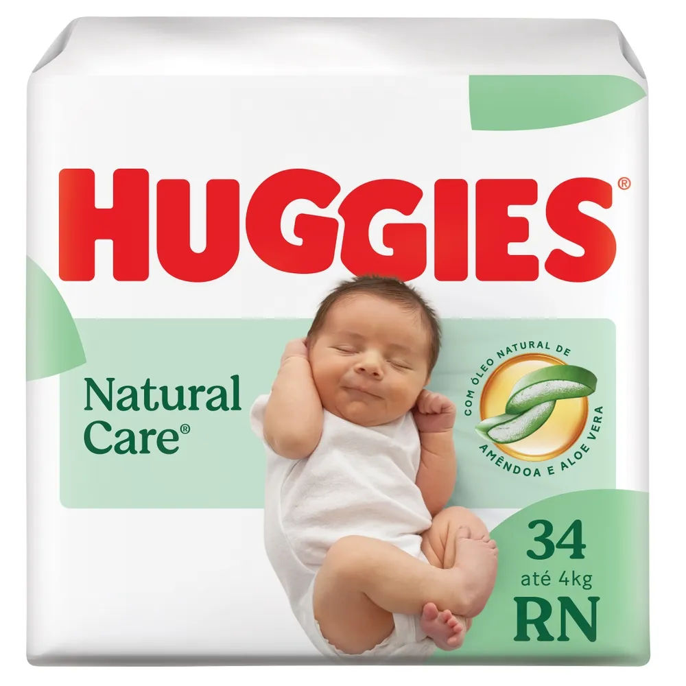 Fralda Huggies Natural Care RN 34 Unidades