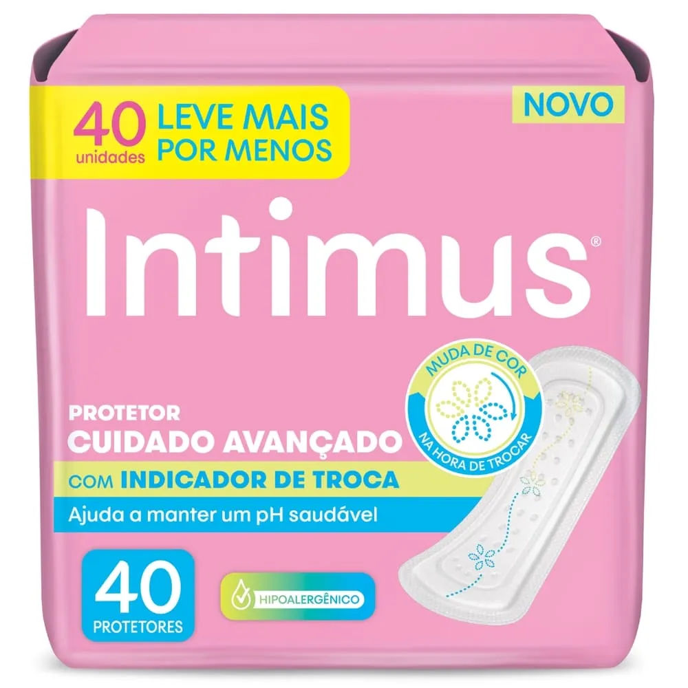 Protetor Diario Intimus Cuidado Avancado Com Indicador De Troca 40  Unidades