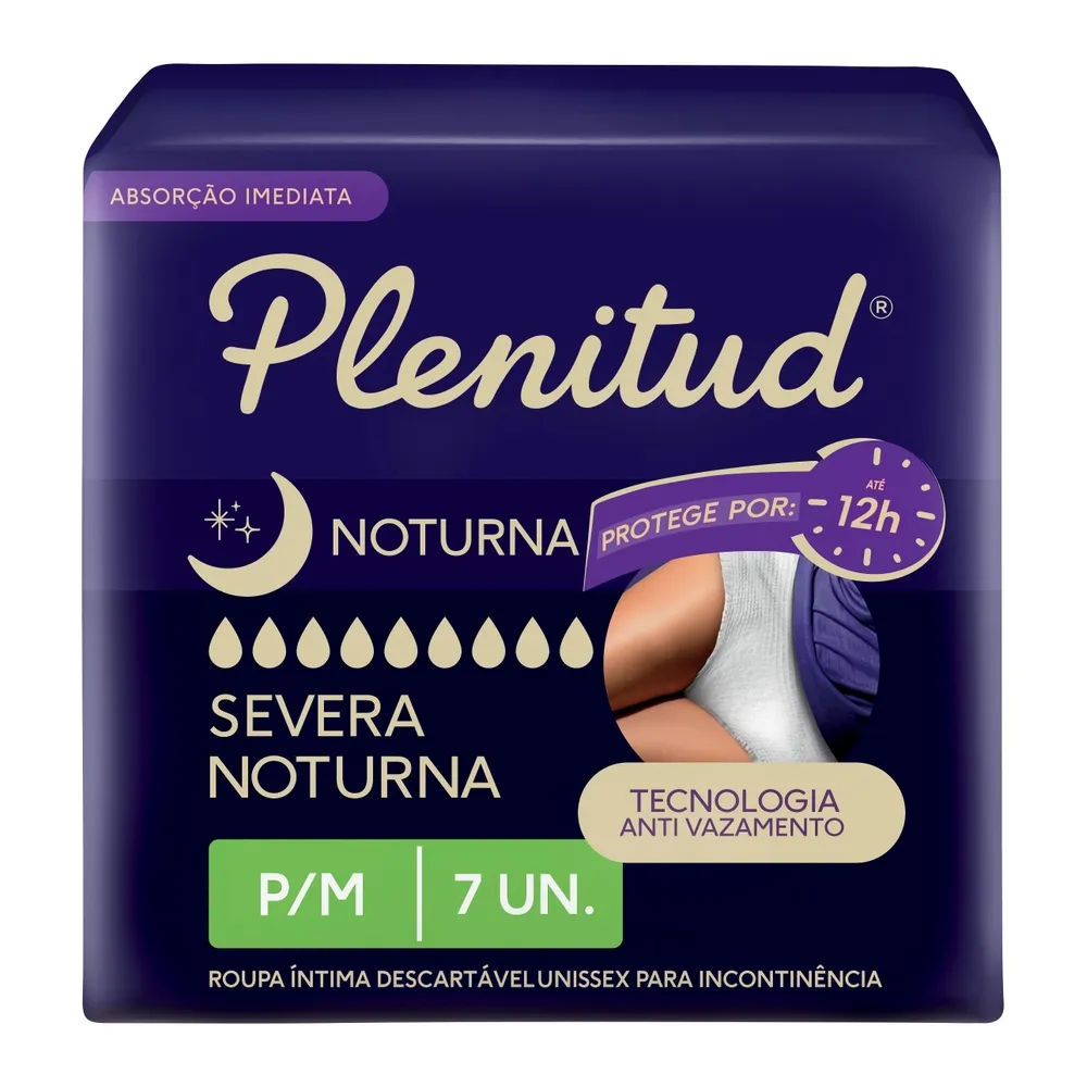 Roupa Íntima Plenitud Noturna Para Incontinência P/m 7 Unidades