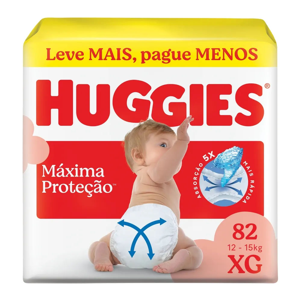 Fralda Huggies Máxima Proteção Max XG 82 Unidades