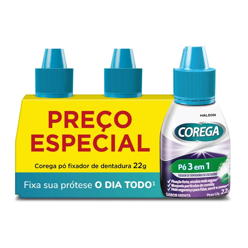 Kit Corega Pó Fixador 22g LV3 Ganhe 20% Desconto GSK