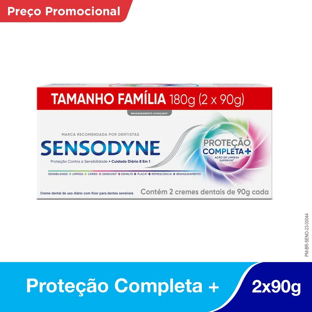 Creme Dental Sensodyne Proteção Completa + Ação Clareadora 90g 2 unidades