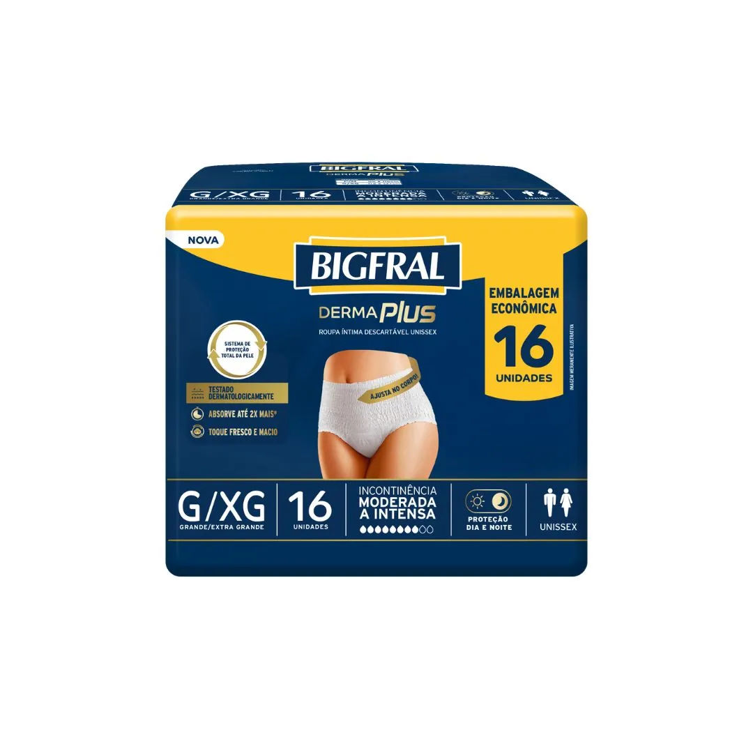 Roupa Íntima Bigfral Pants Premium G/XG 16 Unidades