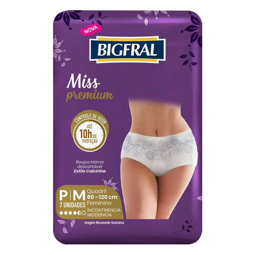 Roupa Intima Bigfral Com 7 Unidades Miss Premium P/m