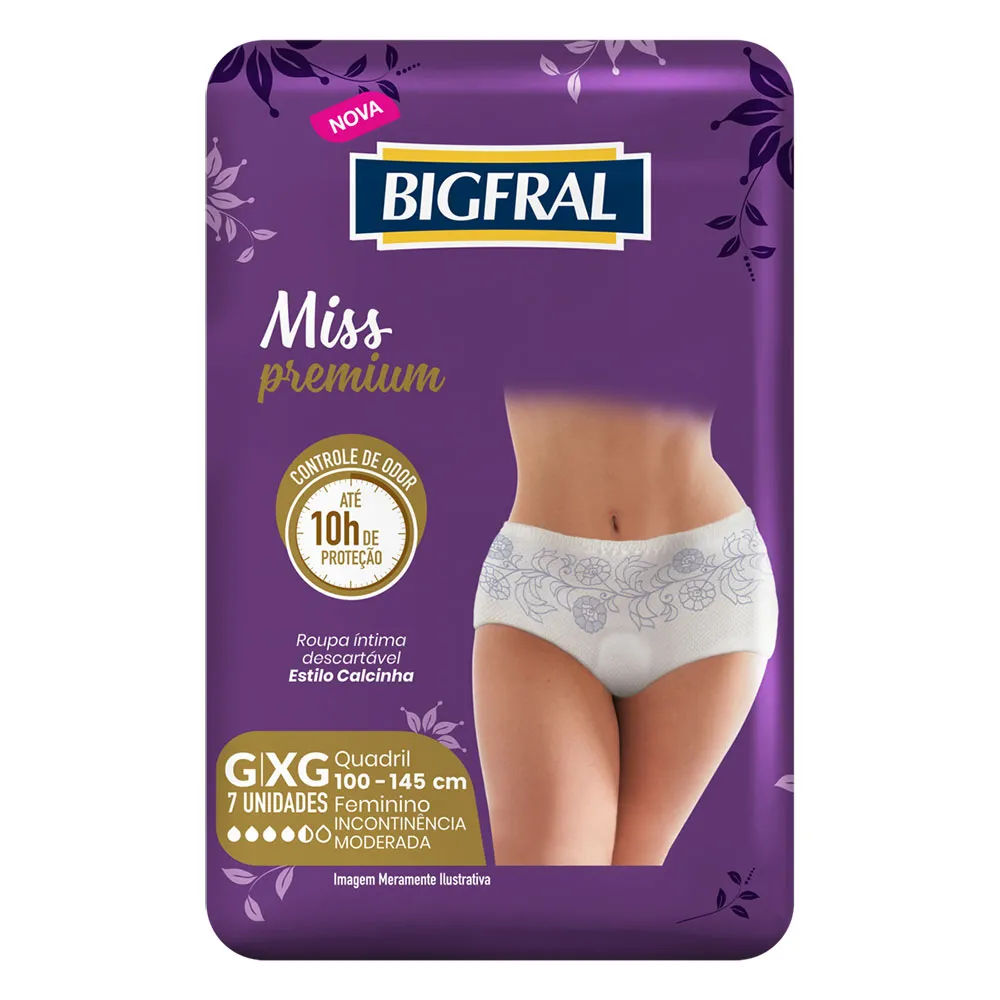 Roupa Intima Bigfral Com 7 Unidades Miss Premium G/xg