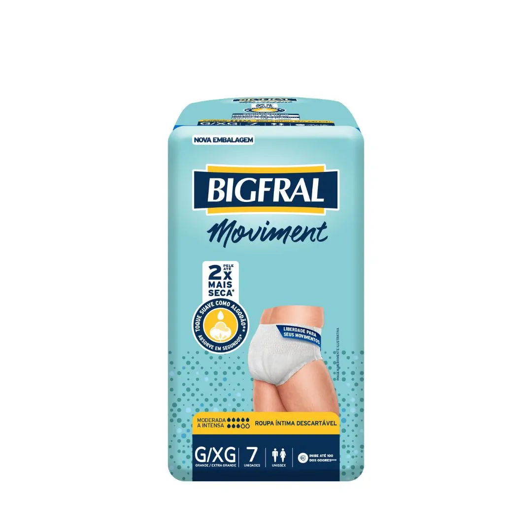 Roupa Íntima para Incontinência Bigfral Moviment G/XG 7 Unidades