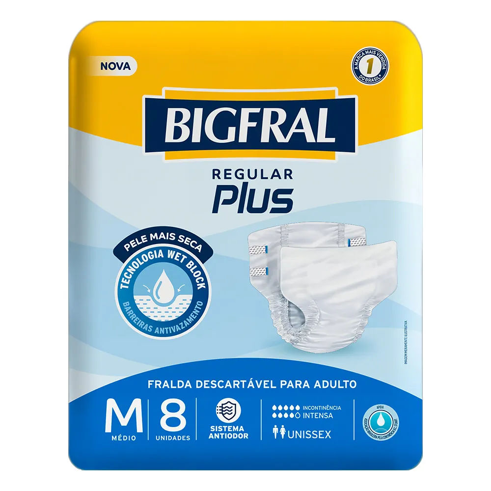 Fralda Bigfral Regular Adulto M 8 Unidades