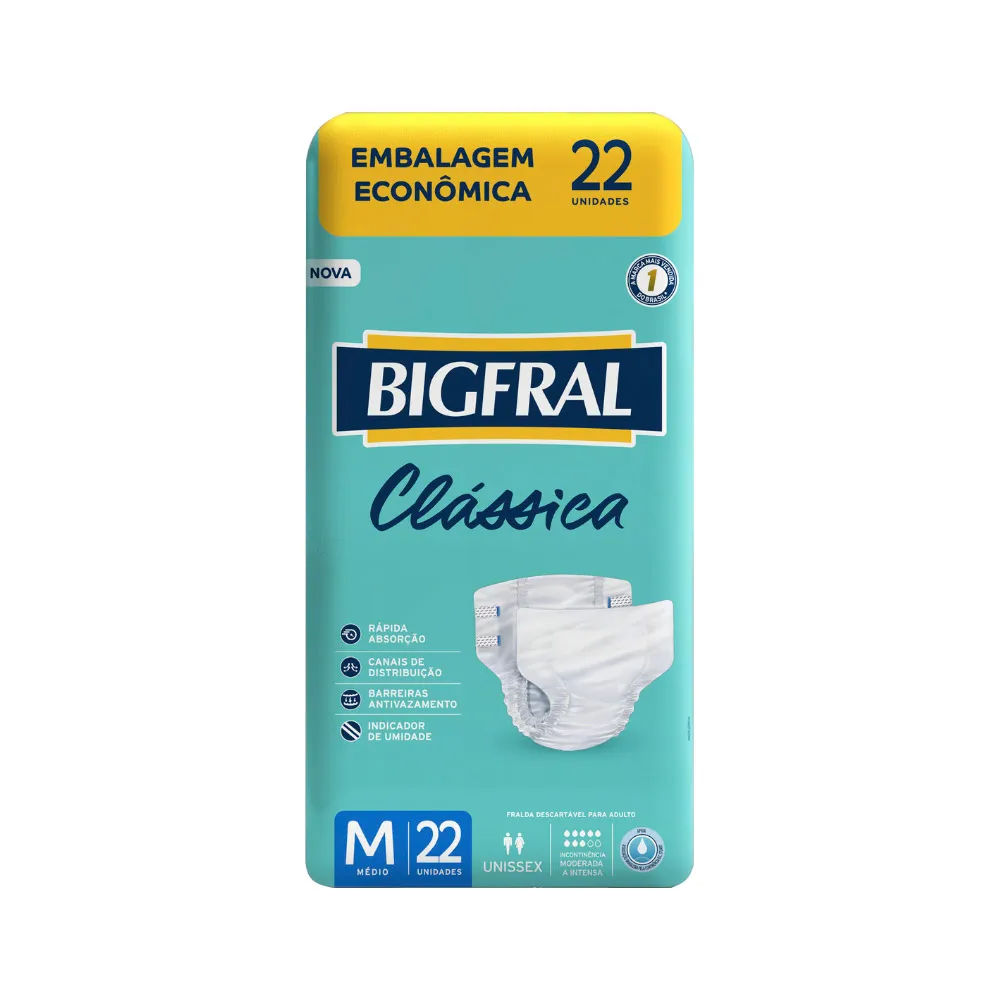 Fralda Bigfral Geriatrica Classica C/22 Tam.m