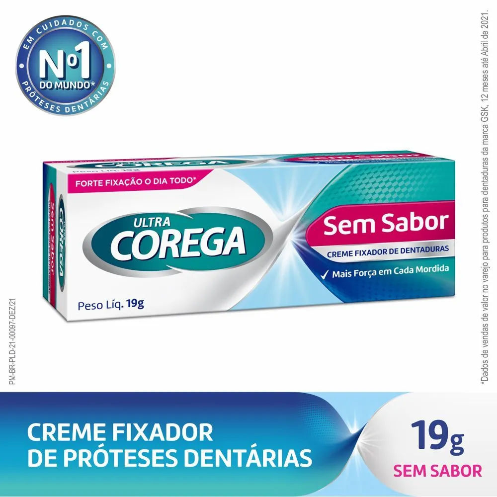 Creme Fixador de Dentadura Corega Ultra Sem Sabor 19g