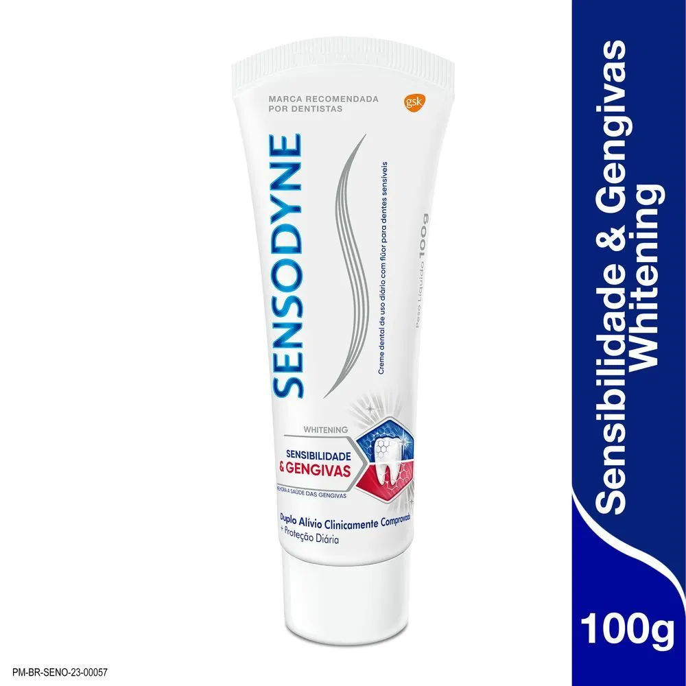 Creme Dental Sensodyne Whitening Sensibilidade E Gengivas 100g