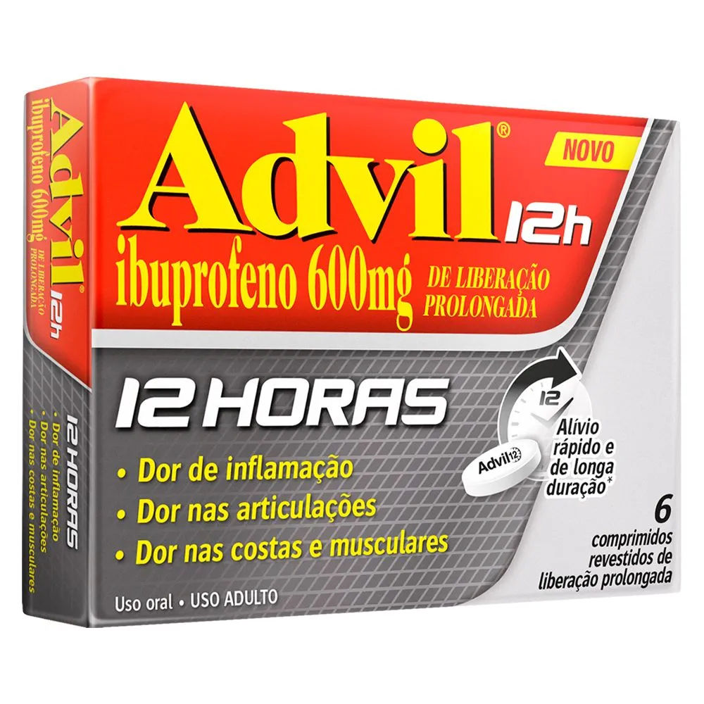 Advil 12h 600mg 6 Comprimidos Revestidos