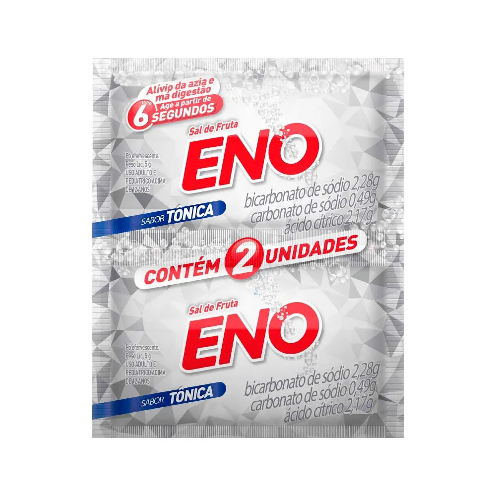 Sal De Fruta Eno Tônica, Alívio Rápido Da Azia 2 Sachês Com 5g Cada