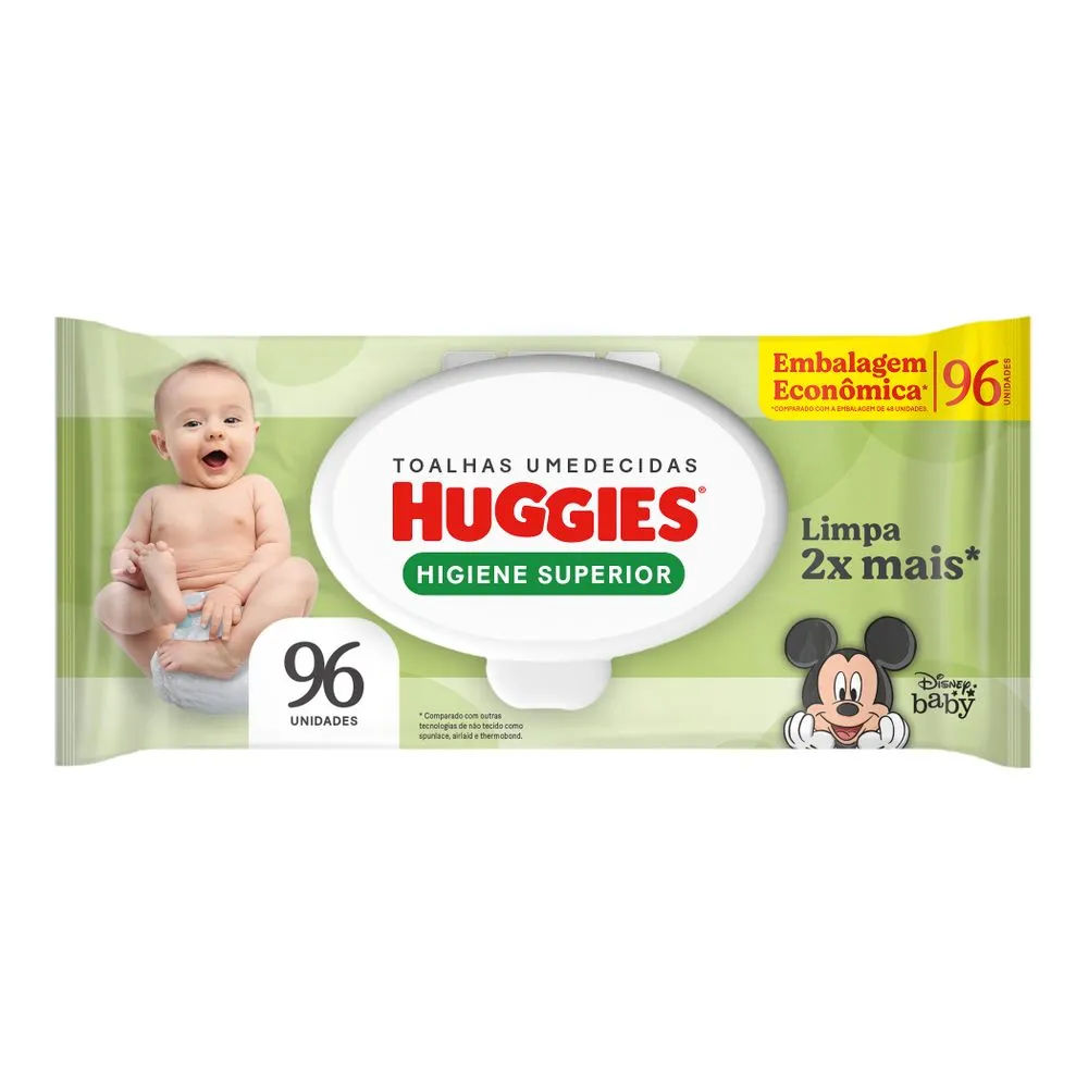 Toalhas Umedecidas Huggies Verde 96 Unidades