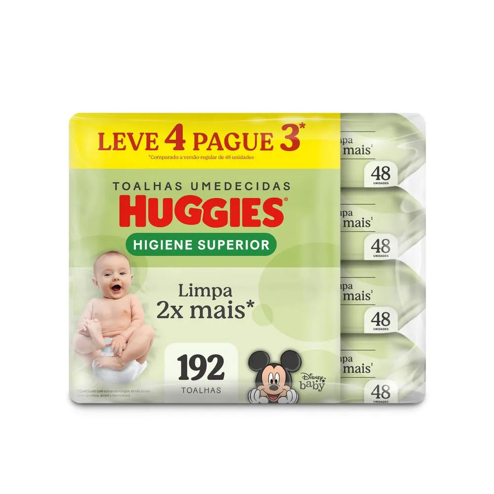 Toalhas Umedecidas Huggies Verde 192 Unidades