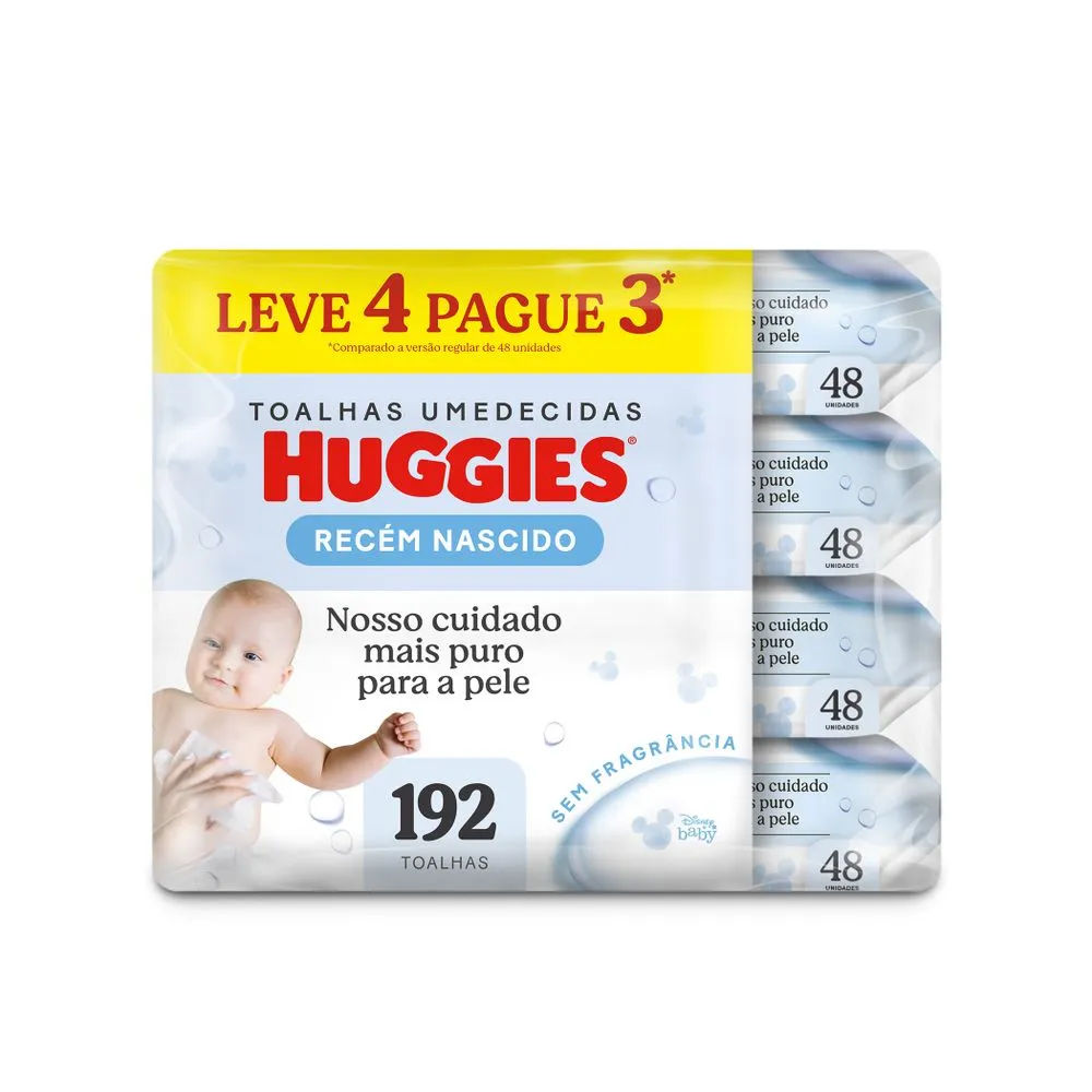 Toalhas Umedecidas Huggies Pure Care 192 Unidades