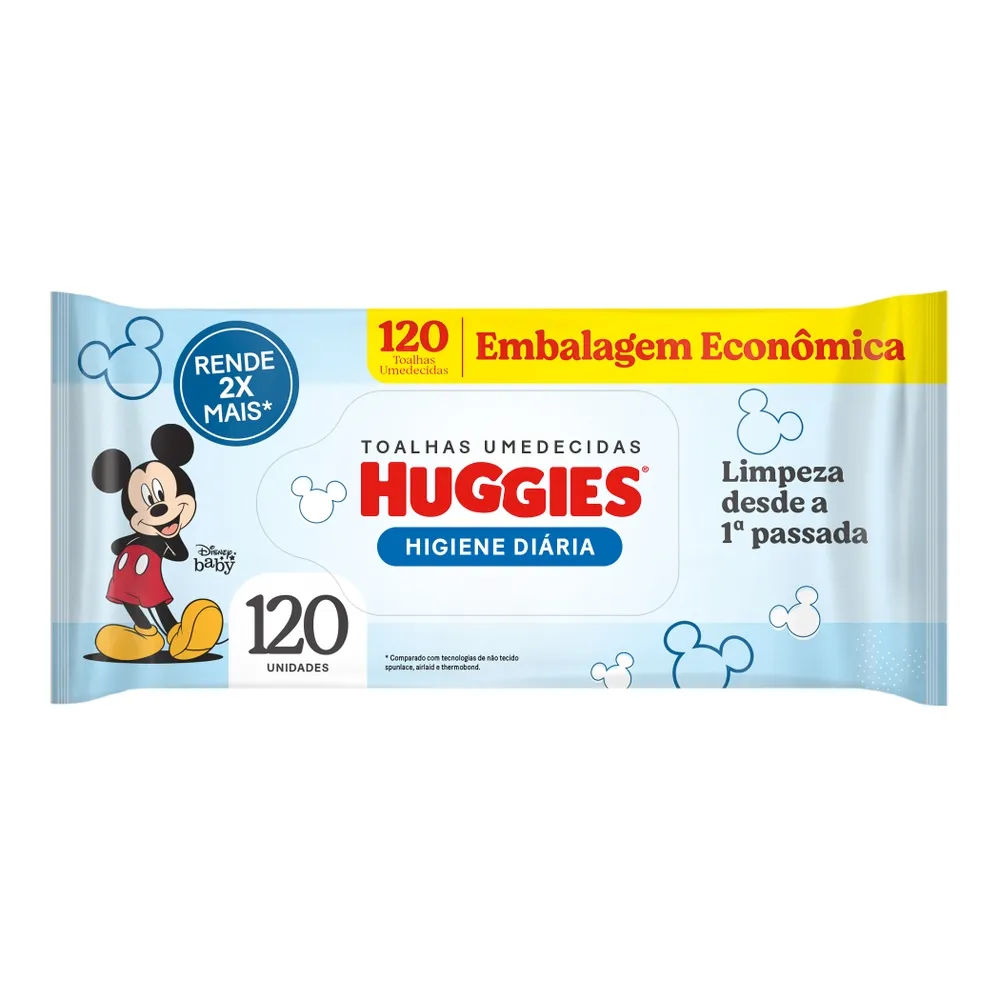 Toalhas Umedecidas Huggies Higiene Diária 120 Unidades