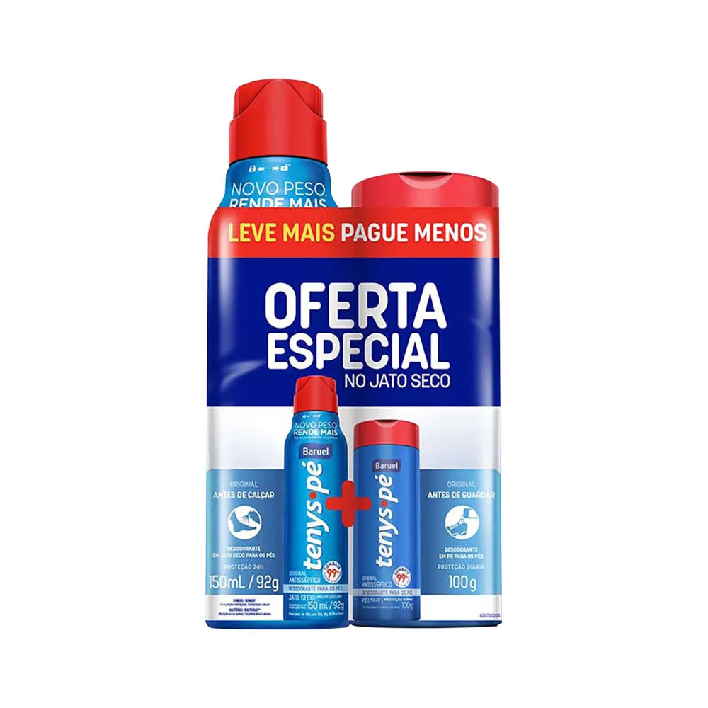 Kit Tenys Pé Baruel Aerosol Original 150ml + Tenys Pé Baruel Pó Original  100g Especial