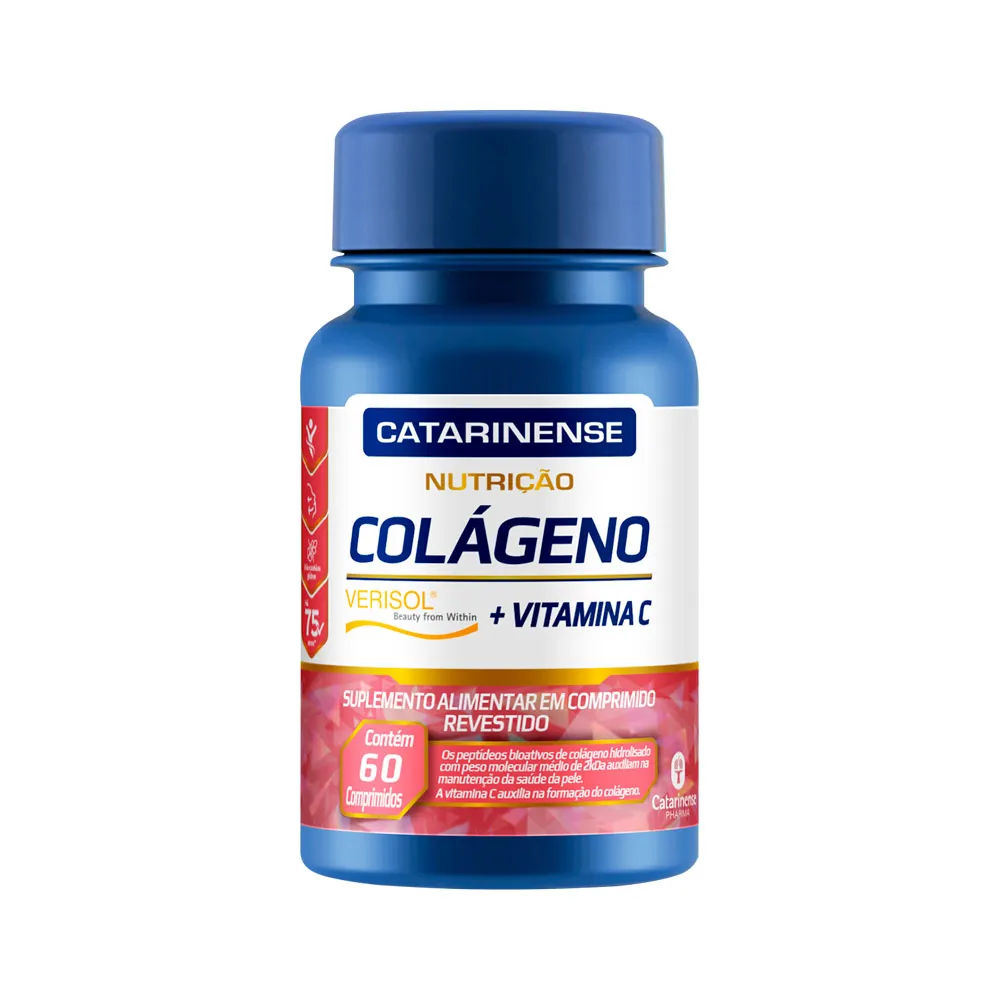 Colágeno Verisol + Vitamina C Catarinense Nutrição 60 comprimidos