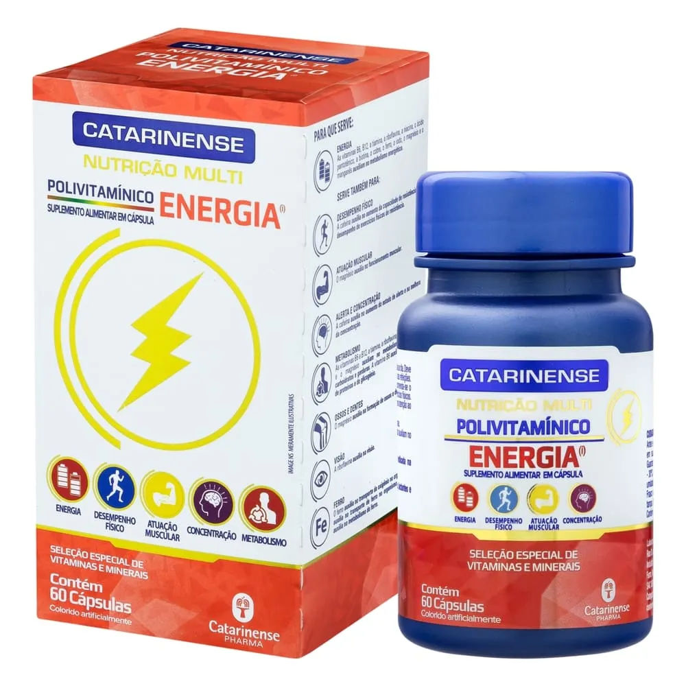 Polivitamínico Energia Multi 60 Cápsulas Catarinense Nutrição