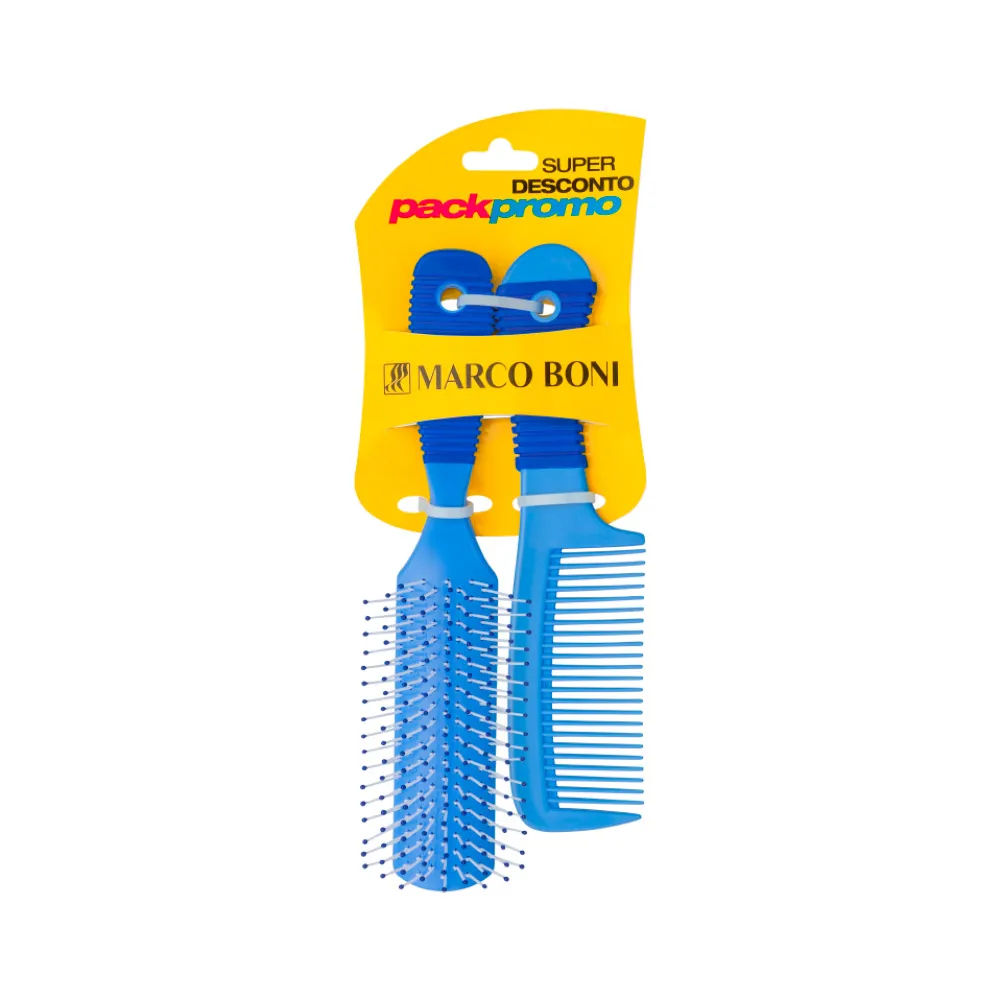 Escova De Cabelo+pente Marco Boni Light Especial Cores Sortidas