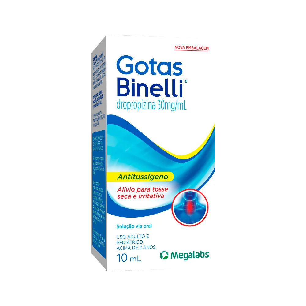 Gotas Binelli Dropropizina 30mg/ml Solução Oral 10ml Megalabs