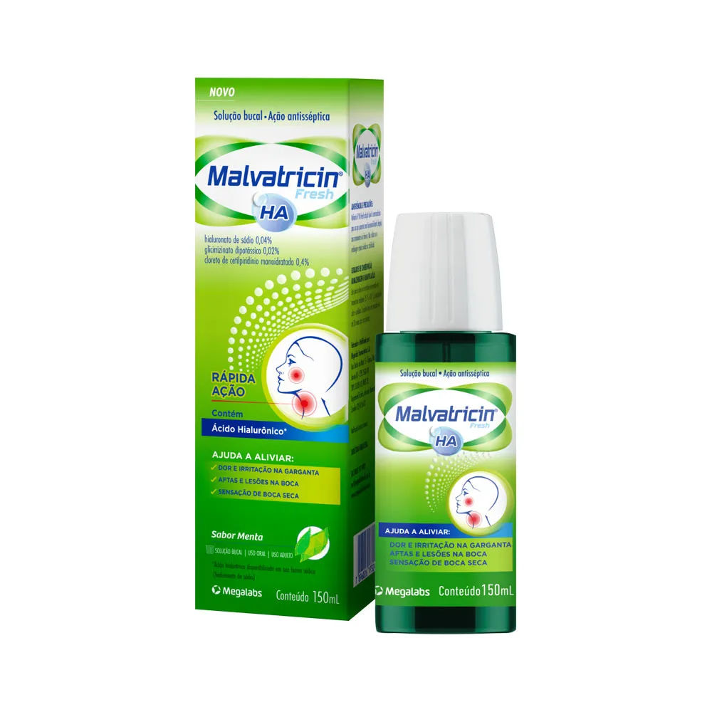 Malvatricin HA Fresh Solução Menta 150ml Megalabs
