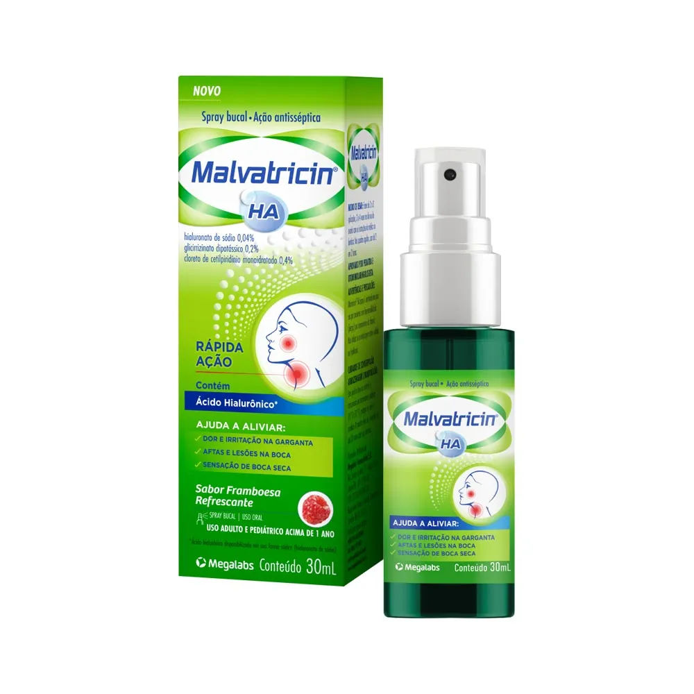 Malvatricin HA Spray Framboesa 30ml Megalabs