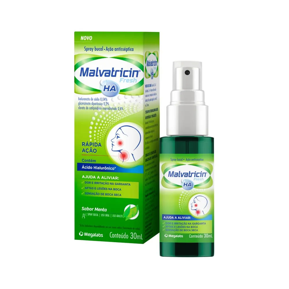 Malvatricin HA Fresh Spray Menta 30ml Megalabs