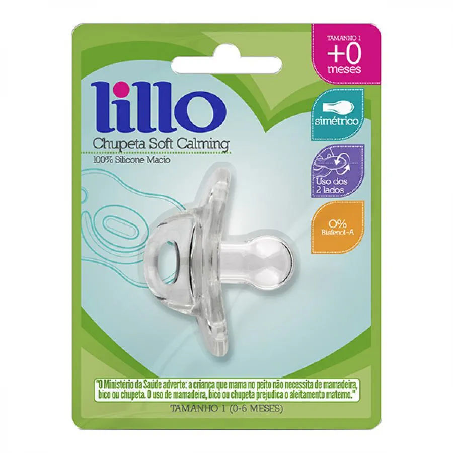 Chupeta Lillo Soft Calming Silicone Transparente Tamanho 1