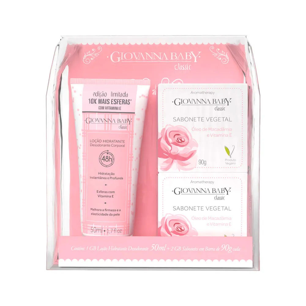 Kit Giovanna Baby Classic Loção Hidratante 50ml + 2 Sabonetes 90g