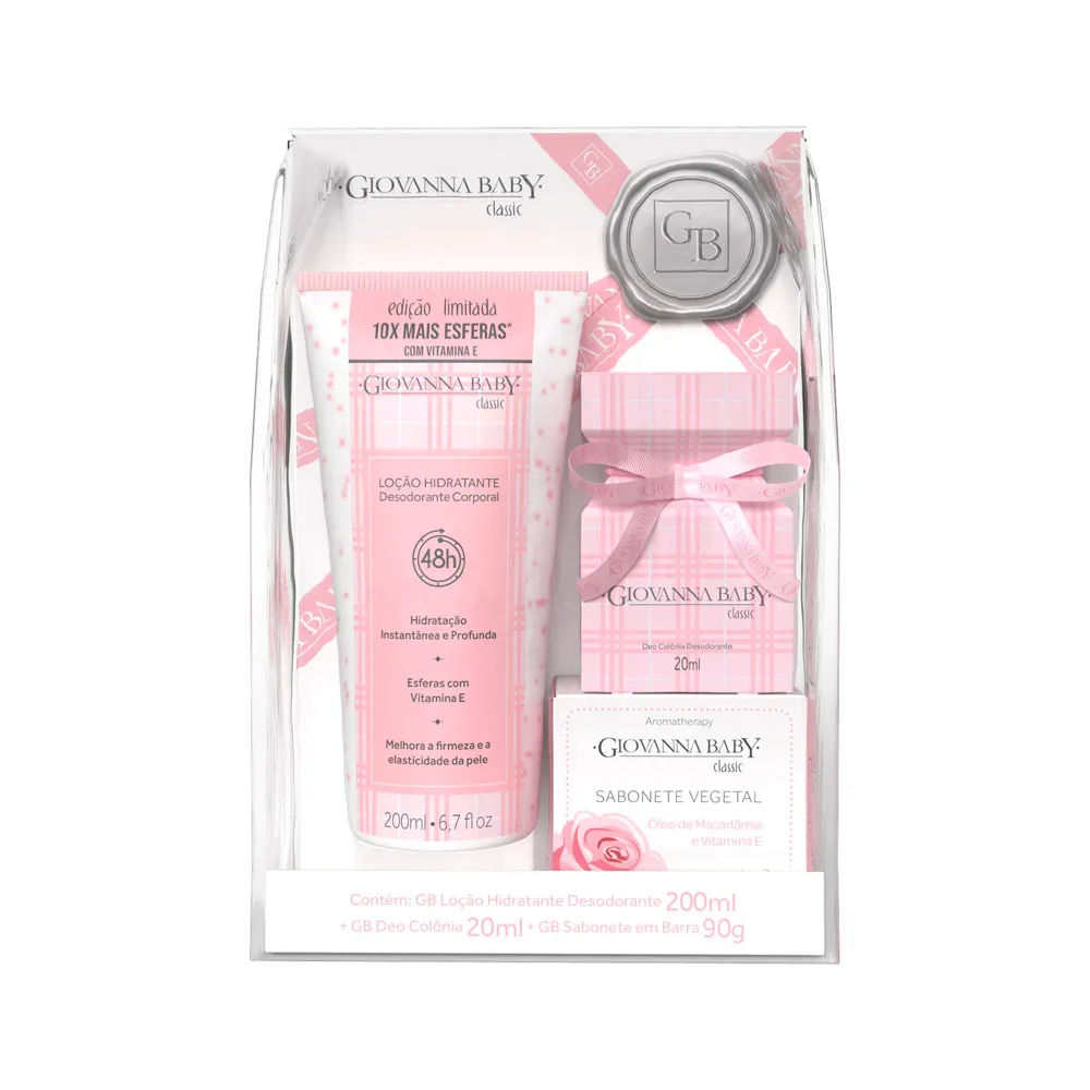 Kit Hidratante Corporal Giovanna Baby Classic 200ml + 20ml + 90g